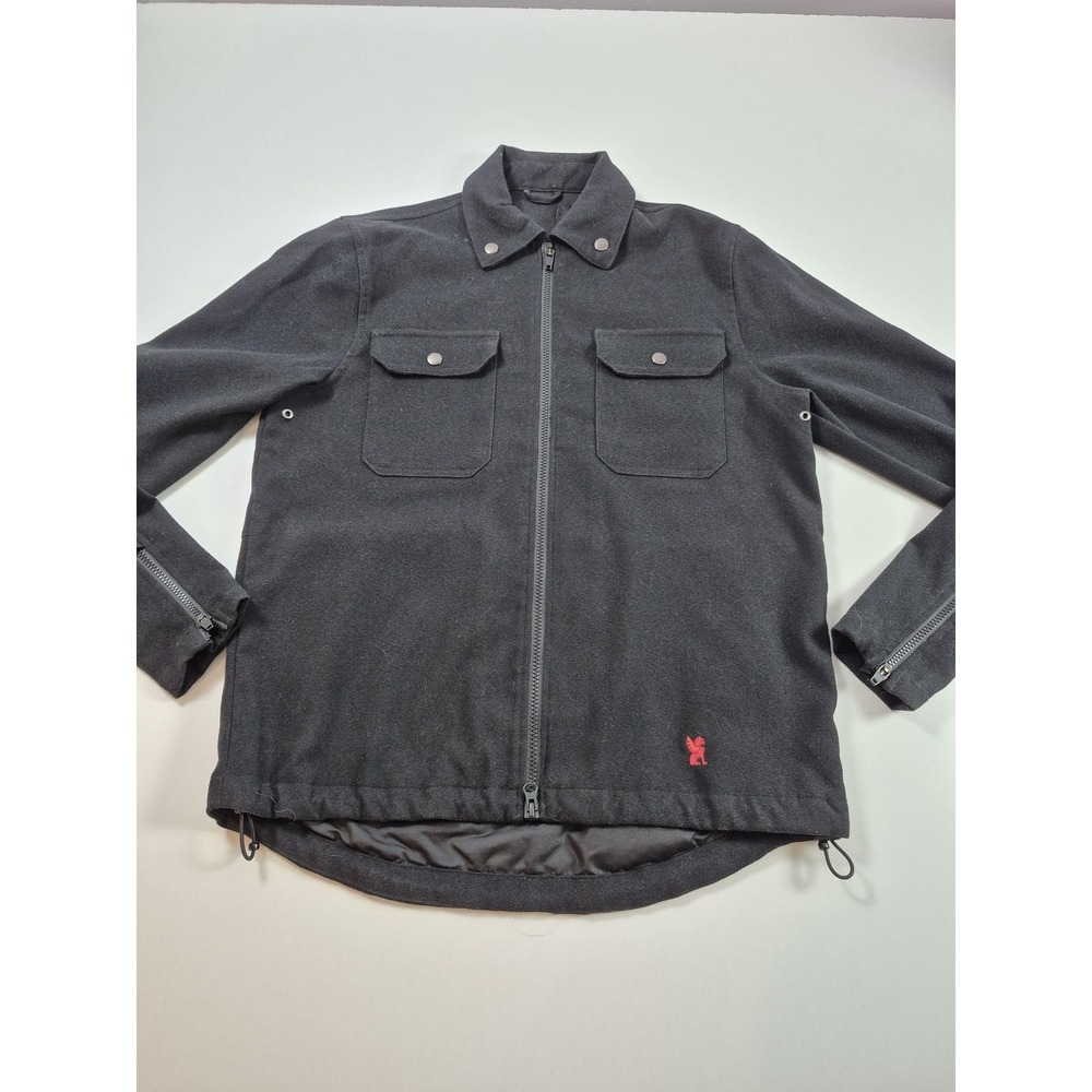 Chrome Industries Jacket Men's S Black Ike Windshirt Full Zip Shacket Utility